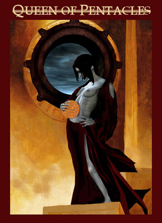 pentacles13-queen